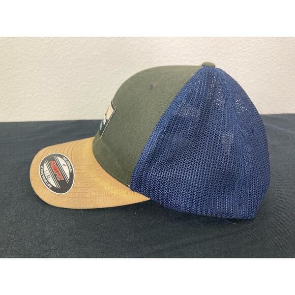 Columbia Flexfit Mesh Ball Cap L Unisex Breathable Multicolor Everest Green Tan - Picture 3 of 12